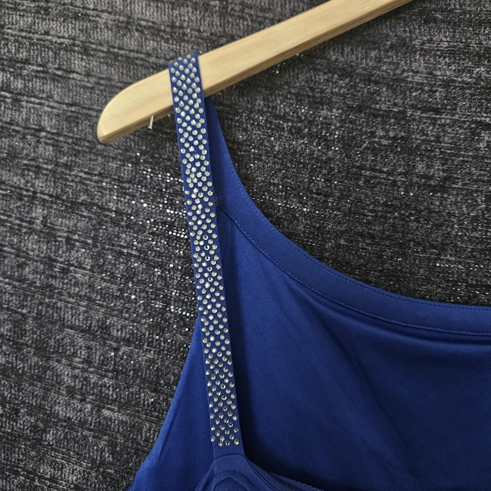 Women's Dress Sz 14 Royal Blue Textured Bodice Beaded Neckline Formal/Party CK - Picture 7 of 10